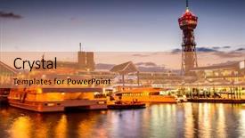  Presentation with japan - Audience pleasing slide deck consisting of fukuoka japan at bayside place backdrop and a coral colored foreground