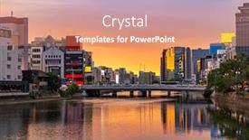  Presentation with favorite food - Audience pleasing theme consisting of fukuoka old town along naka river at nakasukawabata sunset twilight this area is favorite for tourist for fukuoka yatai street food stall for hangout at night backdrop and a coral colored foreground