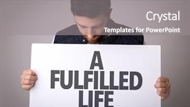  Presentation with life after death - Slide deck featuring fulfilled life background and a gray colored foreground