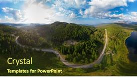  Presentation with mountain lake - Cool new slides with full-360-equirectangular-spherical-panorama backdrop and a tawny brown colored foreground