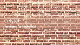  Presentation with old brick wall texture - PPT theme having full-background-with-texture background and a coral colored foreground