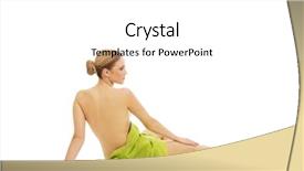  Presentation with young sing woman singing young - Beautiful presentation theme featuring full body - beautiful young spa woman sitting backdrop and a white colored foreground