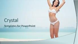  Presentation with fashion - Colorful slide set enhanced with full body - people fashion swimwear summer backdrop and a  colored foreground