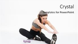  Presentation with corruption in sports - Slide deck consisting of full body - portrait of happy sports woman background and a white colored foreground