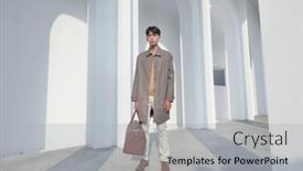  Presentation with body building - Cool new PPT layouts with full-body-handsome-male-model backdrop and a light gray colored foreground