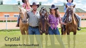  Presentation with cowboy - PPT layouts featuring full body harness - cowboy family of four background and a  colored foreground