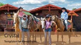  Presentation with cowboy - Theme having full body harness - cowboy family of four background and a  colored foreground