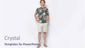  Presentation with body - Presentation theme consisting of full-body-man-casual-summer background and a sky blue colored foreground