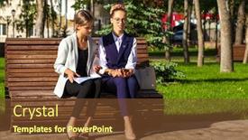  Presentation with body - Colorful presentation theme enhanced with full-body-portrait-girlfriends-two backdrop and a tawny brown colored foreground