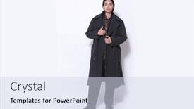  Presentation with body - Slide deck featuring full-body-portrait-of-handsome background and a sky blue colored foreground