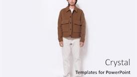  Presentation with body - Slide deck enhanced with full-body-portrait-of-handsome and a sky blue colored foreground