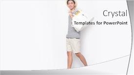  Presentation with body - Beautiful presentation design featuring full-body-portrait-of-young backdrop and a white colored foreground