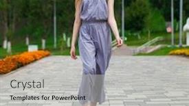  Presentation with body - Presentation theme consisting of full-body-portrait-young-beautiful background and a light gray colored foreground