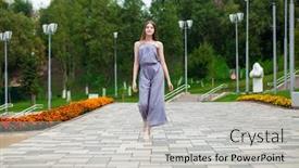  Presentation with mind and body - Slide deck having full-body-portrait-young-beautiful background and a light gray colored foreground