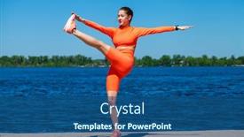  Presentation with physical exercises - Cool new slide set with full-body-portrait backdrop and a ocean colored foreground