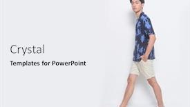  Presentation with coconut tree - Presentation theme featuring full-body-summer-man-casual background and a white colored foreground