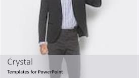  Presentation with long sleeve - Audience pleasing slide set consisting of full-body-young-businessman backdrop and a light gray colored foreground