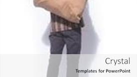  Presentation with long sleeve - Audience pleasing PPT theme consisting of full-body-young-man-long backdrop and a white colored foreground