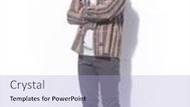  Presentation with long sleeve - Beautiful slides featuring full-body-young-man-long backdrop and a light blue colored foreground