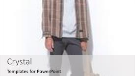  Presentation with long sleeve - Colorful presentation design enhanced with full-body-young-man-long backdrop and a light gray colored foreground