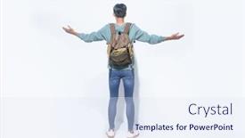  Presentation with high school - Beautiful slides featuring full-body-young-man-student backdrop and a sky blue colored foreground