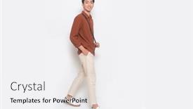  Presentation with long sleeve - Theme consisting of full-body-young-man background and a white colored foreground