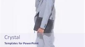  Presentation with long sleeve - Slide deck enhanced with full-body-young-man background and a sky blue colored foreground