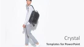  Presentation with long sleeve - Presentation design with full-body-young-man background and a white colored foreground