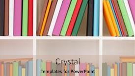  Presentation with high quality - Audience pleasing slide deck consisting of full-bookcase-library-high-quality backdrop and a soft green colored foreground