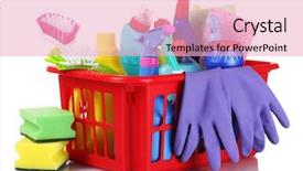  Presentation with cleaning - Slides featuring full box of cleaning supplies background and a lemonade colored foreground