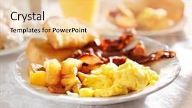  Presentation with bacon - Amazing slides having full breakfast with scrambled eggs backdrop and a lemonade colored foreground