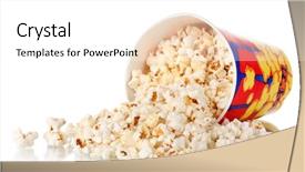  Presentation with popcorn - Amazing theme having full bucket of popcorn dropped backdrop and a white colored foreground