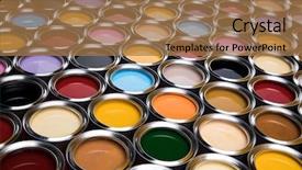  Presentation with color full - Cool new PPT theme with full buckets of rainbow colored backdrop and a coral colored foreground