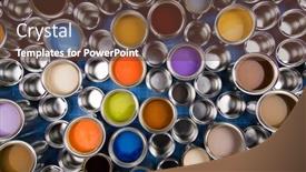  Presentation with rainbow-paint - Theme with full-buckets-of-rainbow-colored and a  colored foreground