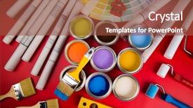  Presentation with rainbow paint - Cool new presentation theme with full buckets of rainbow colored backdrop and a  colored foreground