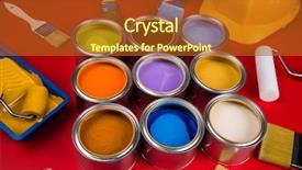  Presentation with rainbow paint - Amazing slide deck having full buckets of rainbow colored backdrop and a  colored foreground