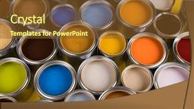  Presentation with paint bucket - Colorful presentation enhanced with full buckets of rainbow colored backdrop and a  colored foreground