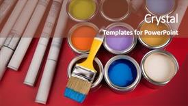  Presentation with rainbow paint - Slides consisting of full buckets of rainbow colored background and a  colored foreground