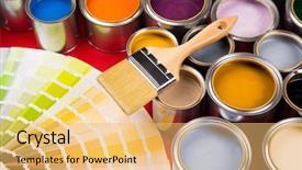  Presentation with rainbow paint - Cool new presentation design with full buckets of rainbow colored backdrop and a  colored foreground