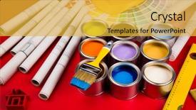  Presentation with rainbow paint - Presentation theme enhanced with full buckets of rainbow colored background and a  colored foreground