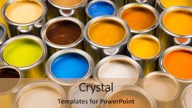  Presentation with rainbow paint - Beautiful presentation featuring full buckets of rainbow colored backdrop and a  colored foreground