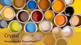  Presentation with rainbow paint - Slides consisting of full buckets of rainbow colored background and a  colored foreground