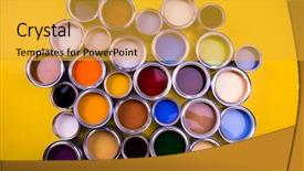  Presentation with rainbow paint - Presentation theme enhanced with full buckets of rainbow colored background and a gold colored foreground
