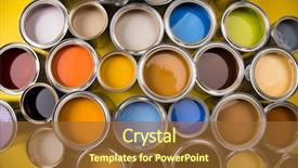  Presentation with rainbow paint - Presentation theme featuring full buckets of rainbow colored background and a  colored foreground