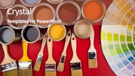  Presentation with rainbow paint - Presentation theme enhanced with full buckets of rainbow colored background and a  colored foreground