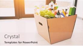  Presentation with grocery store - Audience pleasing PPT theme consisting of full-cardboard-eco-box backdrop and a lemonade colored foreground