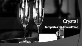  Presentation with hotel key - PPT theme with full champagne glasses antique keys background and a dark gray colored foreground