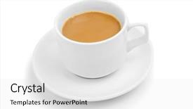  Presentation with cup coffee - Presentation theme consisting of full cream milk - cup coffee isolated on white background and a  colored foreground