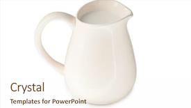  Presentation with white holstein friesian dairy cow - Amazing presentation theme having full cream milk - white pitcher isolated on white backdrop and a cream colored foreground