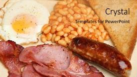  Presentation with baked puff pastry bacon - Presentation theme having full english breakfast with bacon background and a yellow colored foreground